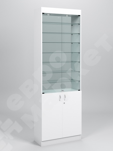 Витрина №6-2 (с дверками, задняя стенка стекло)