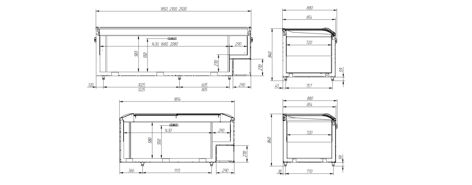 Ларь-бонета Italfrost ЛБ2 М 1850 R290