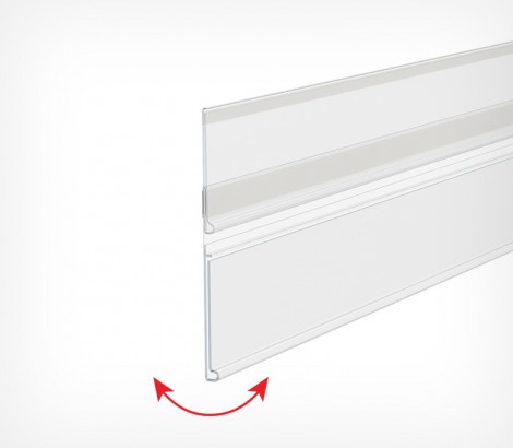 Ценникодержатель полочный самоклеящийся откидной DHH39 1000 мм, Прозрачный