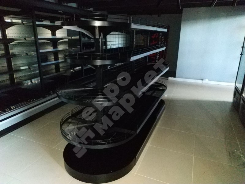 Стеллаж сетчатый торцевой полукруглый