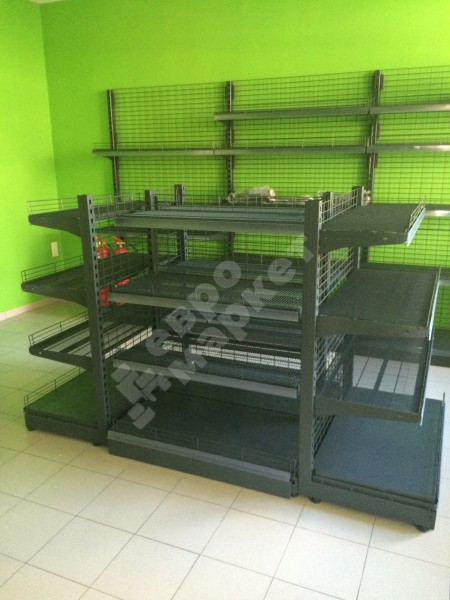 Стеллаж сетчатый торцевой низкий