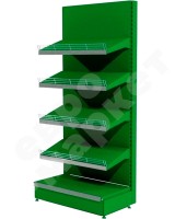 Овощной стеллаж с металлическим полками без фриза