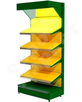 Овощной стеллаж с зеркальным фризом и подсветкой