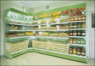 Овощной стеллаж с зеркальным фризом и подсветкой