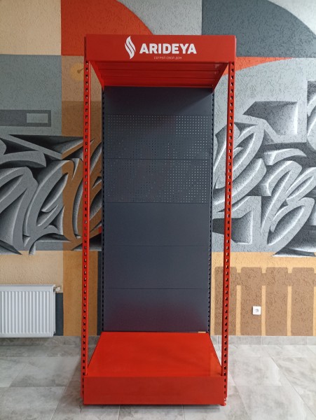 Стеллаж пристенный с передней стойкой