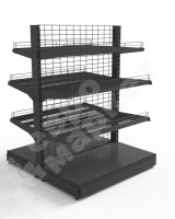Стеллаж сетчатый островной низкий