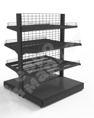 Стеллаж сетчатый островной низкий