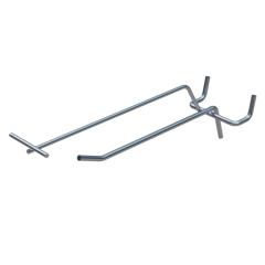 Крючок для перфорации одинарный с ценникодержателем 150мм, цинк-хром, d4/d3мм, шаг 50, BUDGET