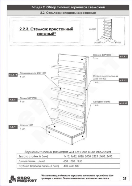 Стеллаж книжный