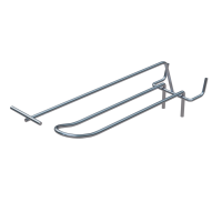 Крючок для перфорации двойной с ценникодержателем 150мм, цинк-хром, d3/d3мм, шаг 50, BUDGET