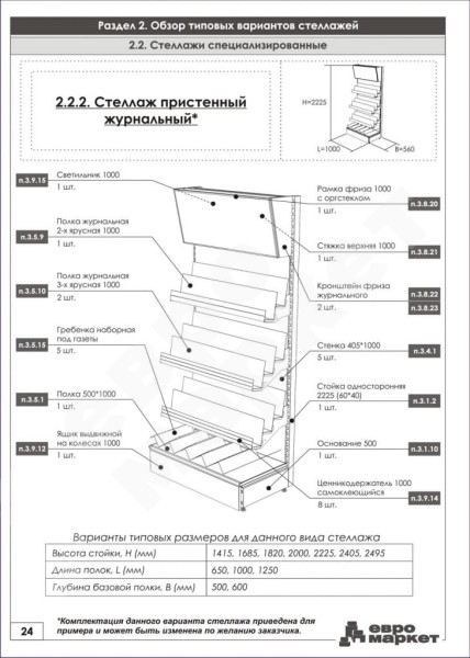 Стеллаж для журналов