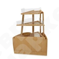 Угловая хлебная витрина - стеллаж со стеклом EM-02.224.000 СБ