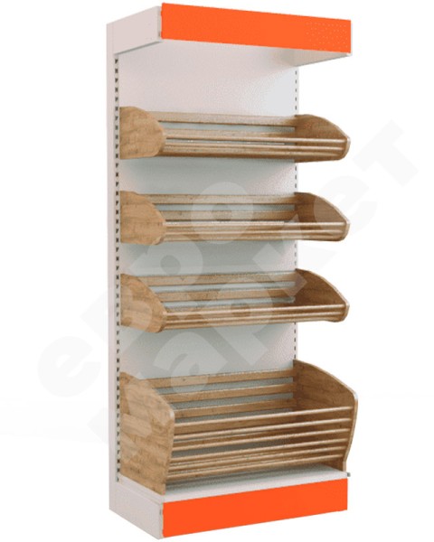 Стеллаж торговый для хлеба с фризом