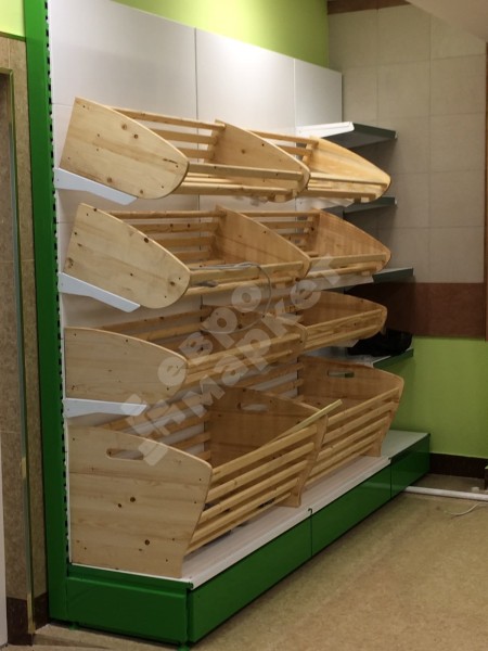 Стеллаж торговый для хлеба с фризом