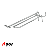 Крючок для перфорации двойной с ценникодержателем 200мм, хром, шаг 50мм