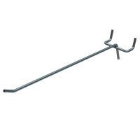 Крючок одинарный БЕЗ ценникодержателя 250 мм Ø5мм для перфорации, цинк-хром, шаг50мм