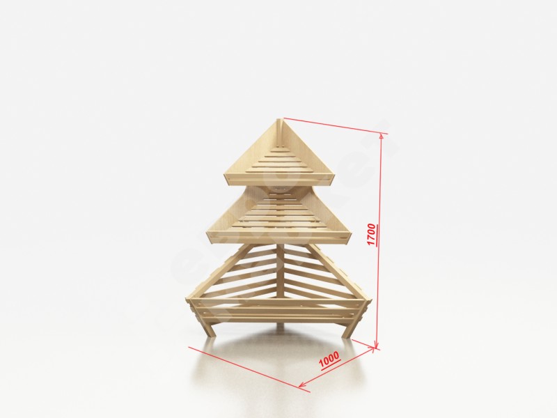 Стеллаж для хлеба угловой три полки