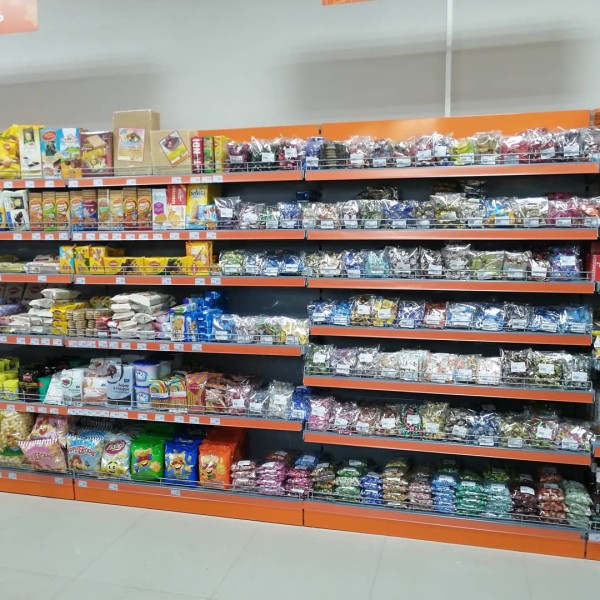 Стеллаж торговый пристенный высокий