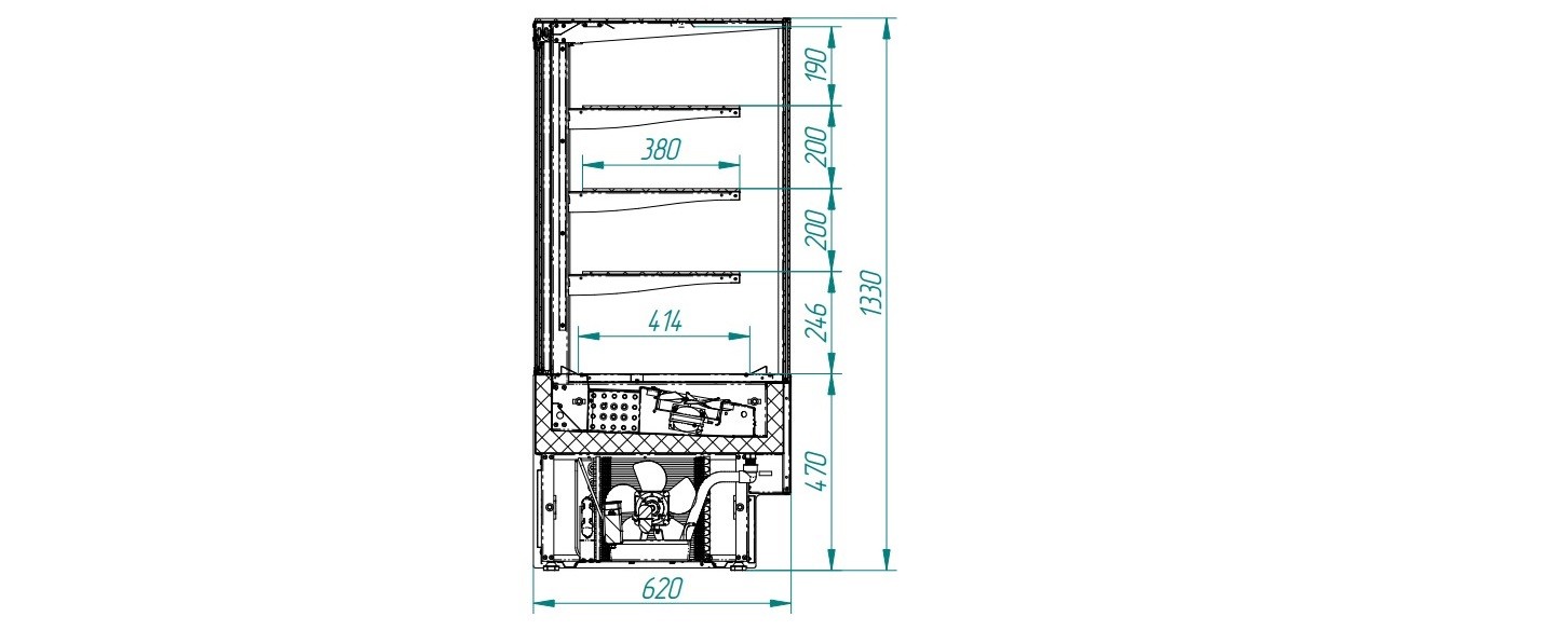 Витрина кондитерская Cryspi Adagio Cube 1300