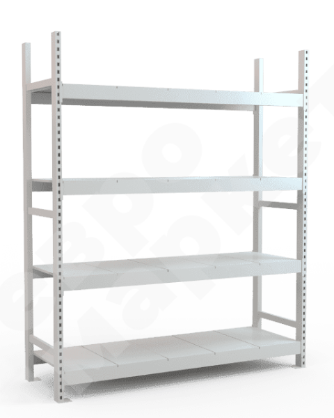 Стеллаж складской высотой 200 см с наборными полками