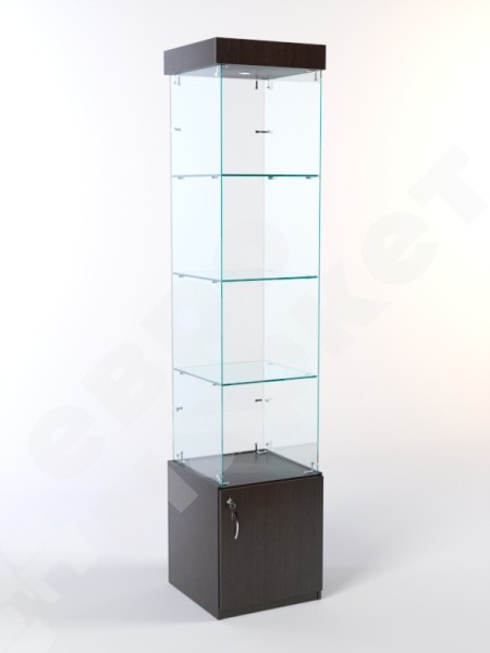 Витрина стеклянная ВЕНА №2 (с дверкой, задняя стенка стекло)