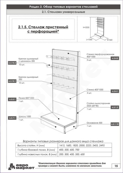 Стеллаж с перфорацией