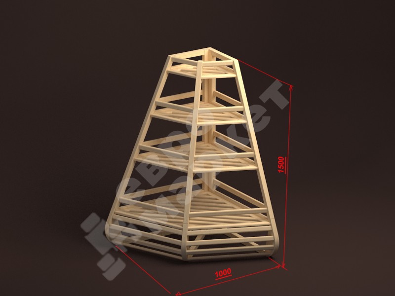 Арт. В014.Стеллаж для багетов угловой EM-02.214.000 СБ