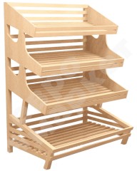 Арт. B008. Стеллаж для хлеба торцевой прямой с тремя полками EM-02.208.000 СБ