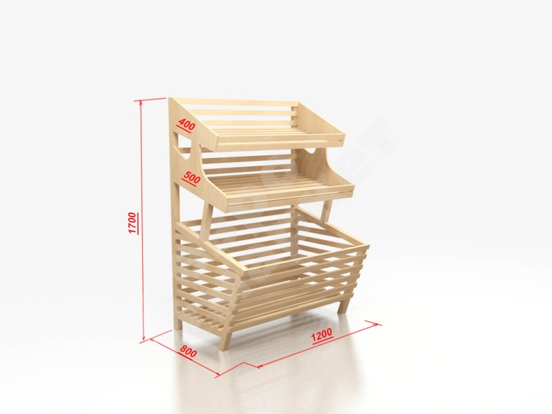 Арт. В007. Стеллаж для хлеба торцевой прямой с глубоким накопителем EM-02.207.000 СБ.