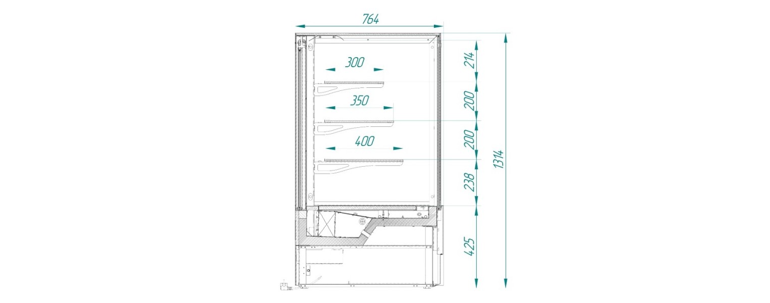 Витрина кондитерская Cryspi Elegia Quadro 850