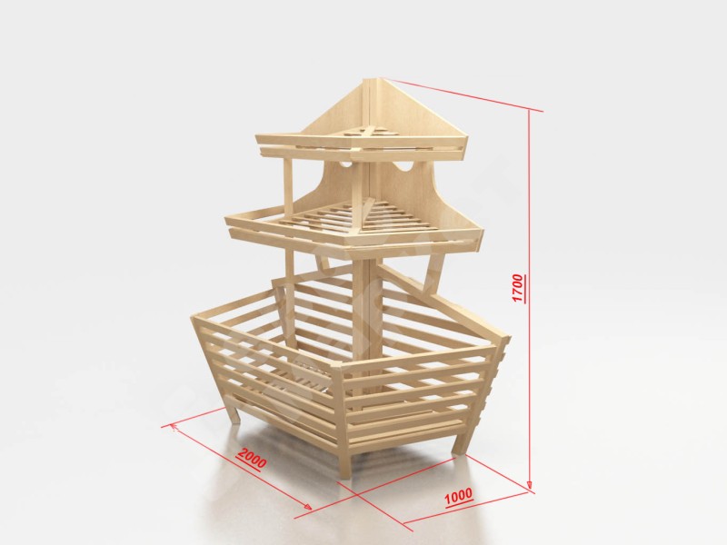 Арт. В006.Стеллаж для хлеба торцевой с глубоким накопителем EM-02.206.000 СБ.