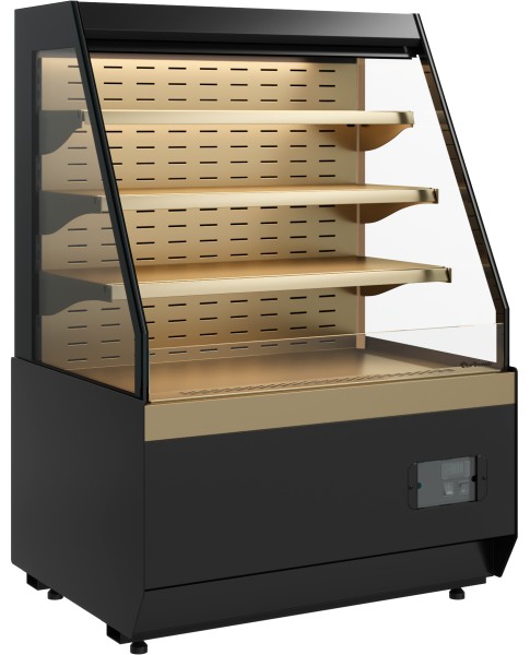 Витрина кондитерская KC70 VM 1,3-2 STANDARD открытая, горка скошенная боковина(версия 2.0) (9005-0109)