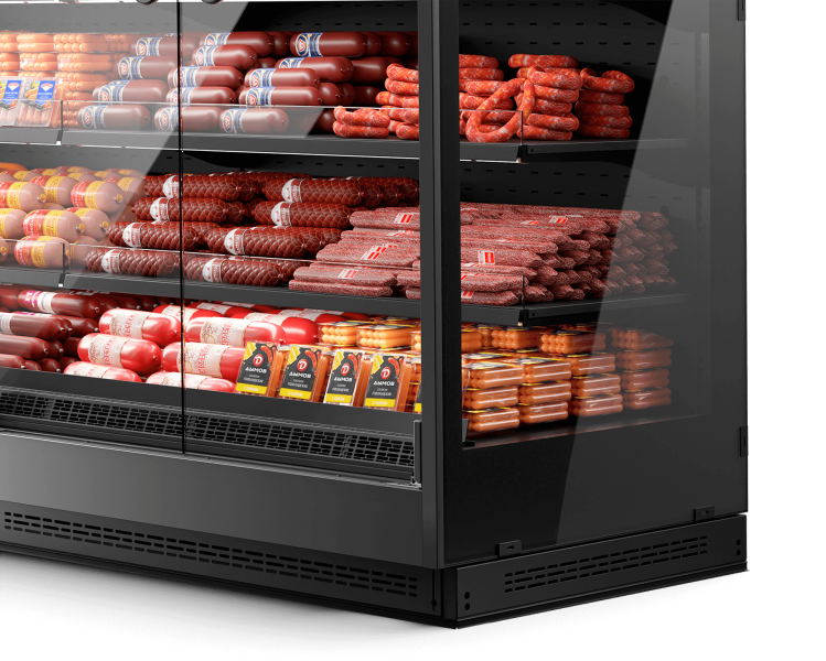 Vega SG 080 H210 Среднетемпературный охлаждаемый стеллаж с энергосберегающими дверями SG (одинарное стекло) с выносным холодообеспечением