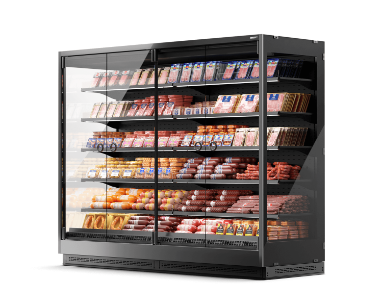 Vega SG 080 H210 Среднетемпературный охлаждаемый стеллаж с энергосберегающими дверями SG (одинарное стекло) с выносным холодообеспечением