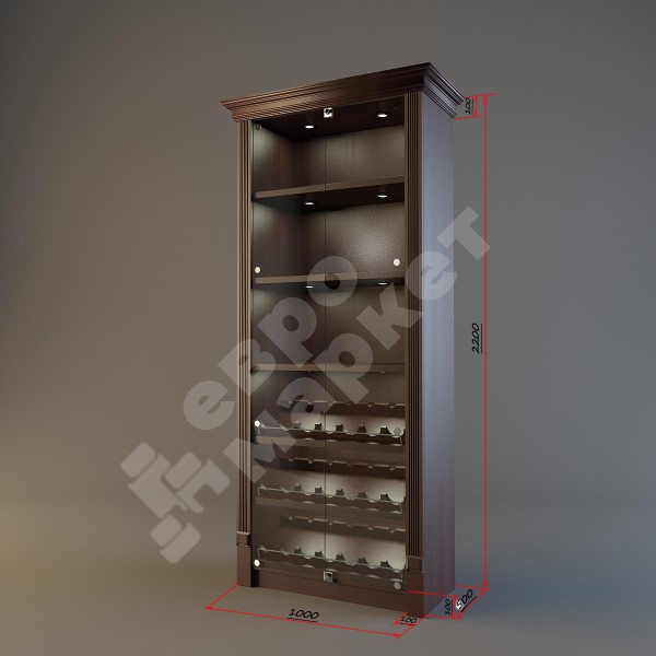 Шкаф для алкоголя с держателями для винных бутылок LD 002