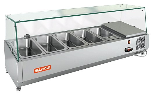 Настольная холодильная витрина для ингредиентов HICOLD VRX 1200 1/4