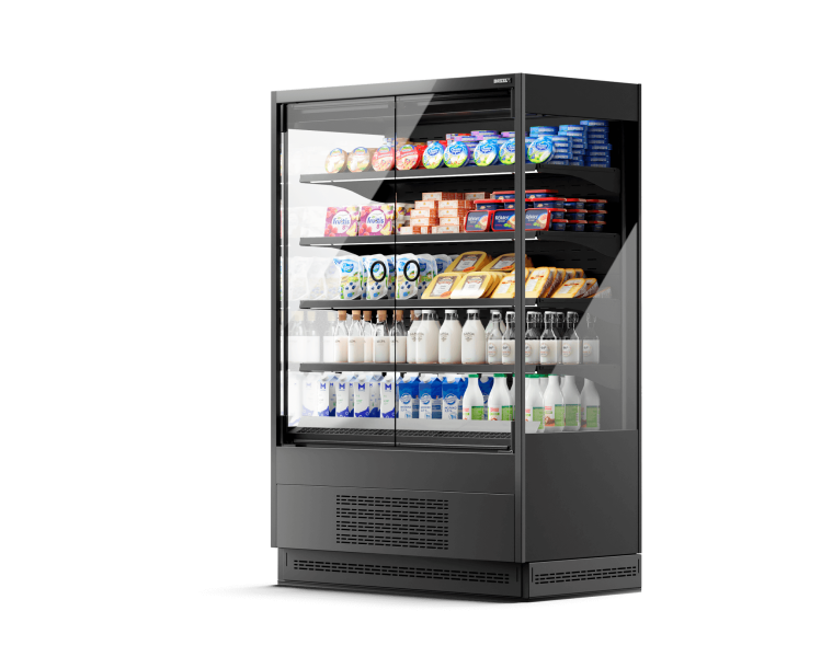 Vega SG 070 H195 Plug-in Среднетемпературный охлаждаемый стеллаж со встроенным агрегатом и энергосберегающими дверями SG (одинарное стекло)