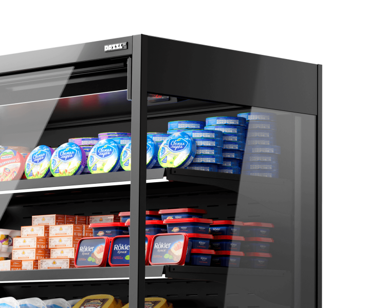 Vega SG 070 H195 Plug-in Среднетемпературный охлаждаемый стеллаж со встроенным агрегатом и энергосберегающими дверями SG (одинарное стекло)