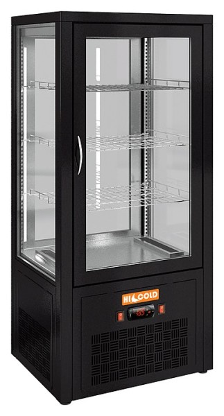 Настольная вертикальная сквозная холодильная витрина HICOLD VRC T 100 Black