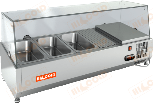 Настольная охлаждаемая витрина для ингредиентов HICOLD VRTG 1000 1/4