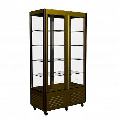 Шкаф холодильный D4 VM 800-1 (R800C Carboma) (0109-0102 (коричн-золот) 2 дв,стекл полк)