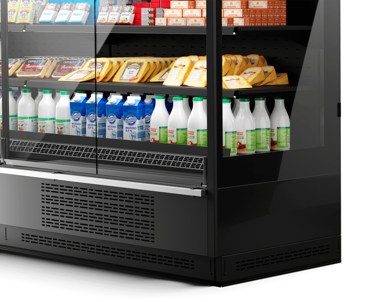 Vega SG 080 H210 Plug-in Среднетемпературный охлаждаемый стеллаж со встроенным агрегатом и энергосберегающими дверями SG (одинарное стекло)