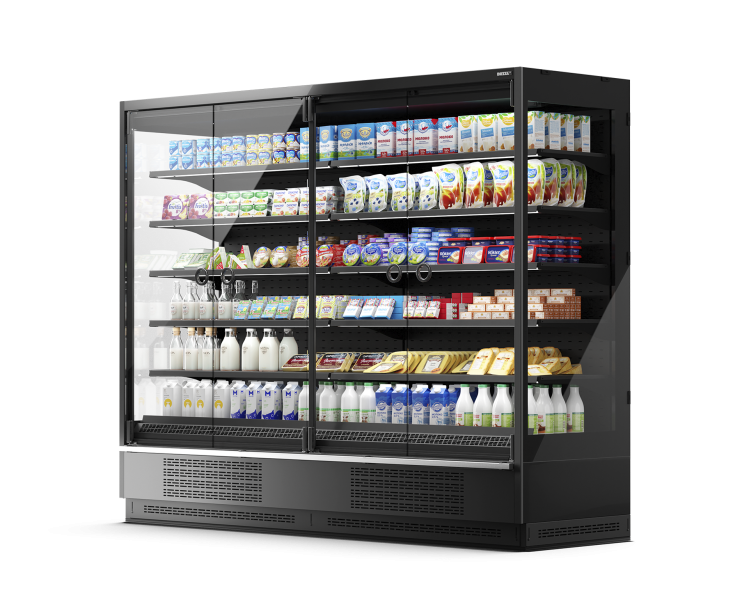 Vega SG 080 H210 Plug-in Среднетемпературный охлаждаемый стеллаж со встроенным агрегатом и энергосберегающими дверями SG (одинарное стекло)