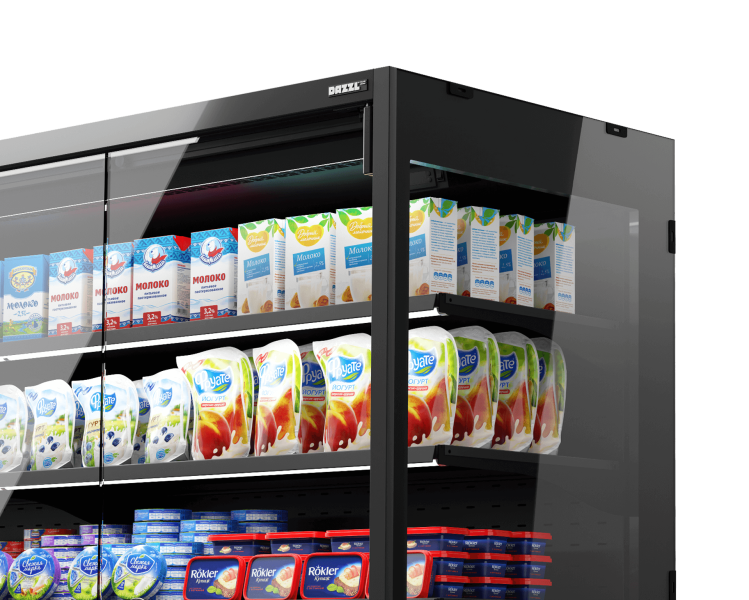 Vega SG 080 H210 Plug-in Среднетемпературный охлаждаемый стеллаж со встроенным агрегатом и энергосберегающими дверями SG (одинарное стекло)