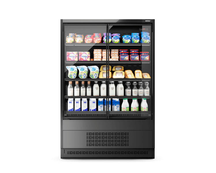 Vega DG 070 H195 Plug-in Среднетемпературный охлаждаемый стеллаж со встроенным агрегатом и  энергосберегающими дверями DG (стеклопакет)