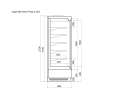 Vega DG 080 H210 Plug-in Среднетемпературный охлаждаемый стеллаж со встроенным агрегатом и энергосберегающими дверями DG (стеклопакет)
