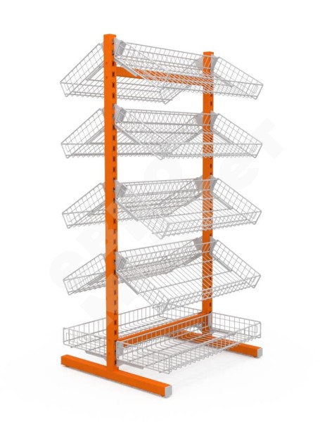 Стойка двухсторонняя (10 корзин) (ДхГхВ) 736х650х1500