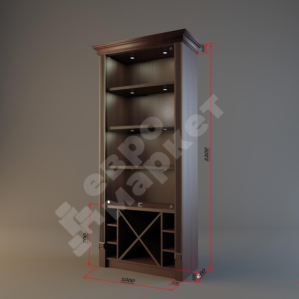 Шкаф для элитного алкоголя со стеклянными дверцами и секциями LD 004-CT