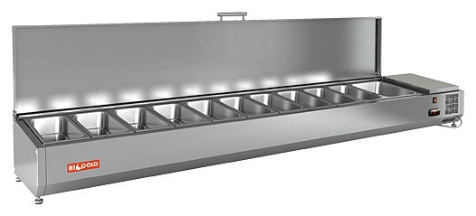 Настольная охлаждаемая витрина для ингредиентов HICOLD VRTU 2280 1/3