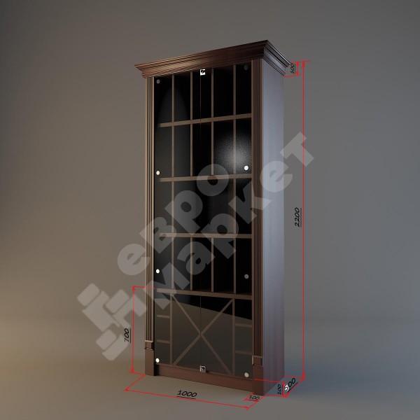 Шкаф для элитного алкоголя со стеклянными дверцами и секциями LD 006-CT